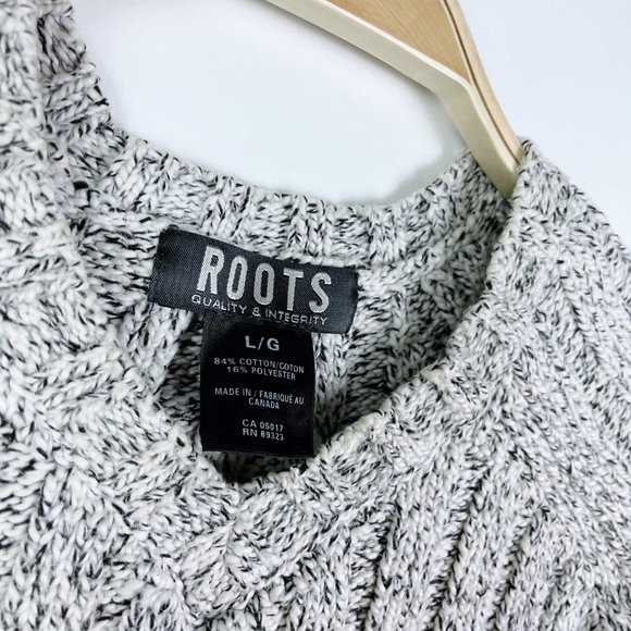 ⚡️SOLD⚡️ vintage 00s roots chunky rib v-neck sweater - size large - Picture 2 of 8